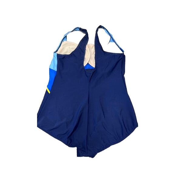 FANTASIZER Women's Navy Blue One-Piece Swimsuit Size 24W- Preloved - Picture 6 of 8
